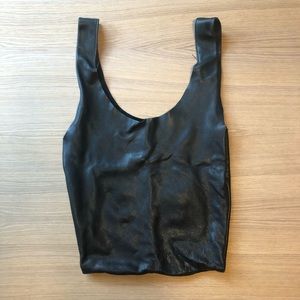 BAGGU black leather shopper